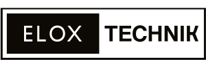 Elox Technik Logo mit Kran-Symbol – Ihr Partner für Kranservice, Kranmontage und Terex Ersatzteile